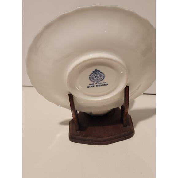 Vintage Royal Worcester Blue‎ Dragon Tea Cup & Saucer Gold Trim with Stand - Picture 13 of 13